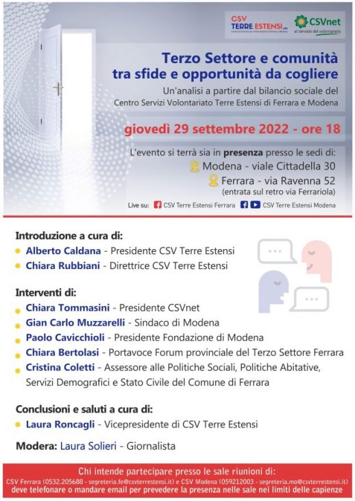 Terzo settore e comunità tra sfide e opportunità da cogliere