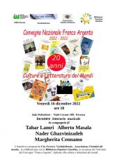 Convegno “Franco Argento”  2002 - 2022: incontro  letterario – musicale