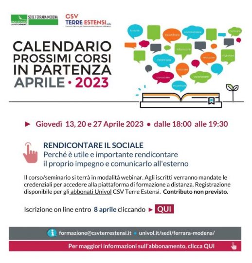 Univol |Corso Rendicontare il sociale