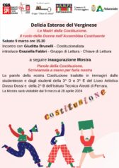 Delizia Estense del Verginese: incontro ed inaugurazione mostra dedicata alla Costituzione ed al ruolo delle donne dell’Assemblea Costituente