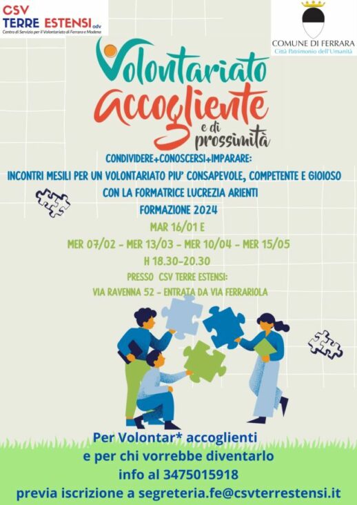Volontariato Accogliente e di Prossimità, incontri mensili per aspiranti volontari