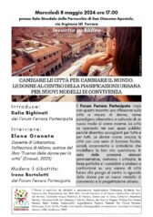 Incontro pubblico “Cambiare le città per cambiare il mondo. Le donne al centro della pianificazione urbana per nuovi modelli di convivenza”