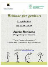 Webinar per genitori su affettività e dipendenza negli adolescenti
