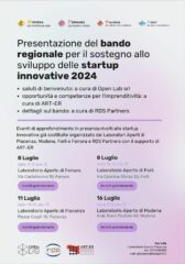 Presentazione bando regionale per il sostegno e sviluppo delle startup innovative 2024