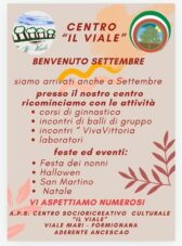 Riprendono da settembre 2024 le attività del Centro socioricreativo culturale "Il Viale"