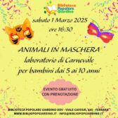 Laboratorio creativo di Carnevale “Animali in Maschera"