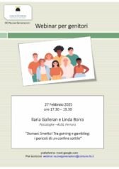 Webinar per genitori: "Domani smetto! Tra gaming e gambling: i pericoli di un confine sottile"