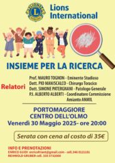 Aperte prenotazioni alla serata benefica con cena “Insieme per la ricerca” di Lions International