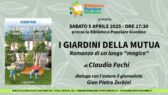 Presentazione libro I Giardini della Mutua. Romanzo di un luogo “magico” di Claudio Fochi alla Biblioteca Giardino