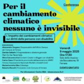 Conferenza “Per il cambiamento climatico nessuno è invisibile – L’impatto dei cambiamenti climatici sui diritti delle persone con disabilità”