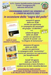 Sagra del Pollo: eventi dall'1 al 4 agosto 2025
